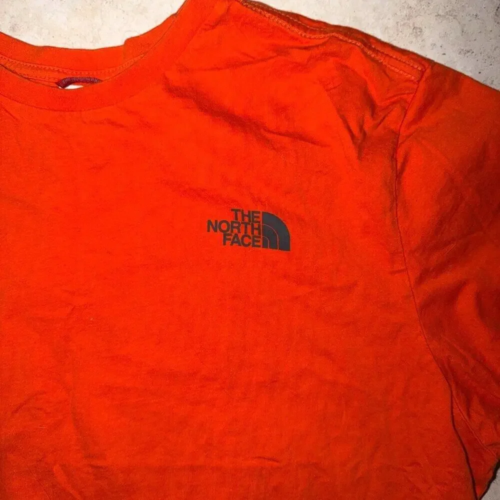 The North Face Men’s “Never Stop Exploring” Graphic Tee – Orange XL